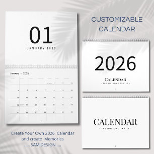 Calendario Minimalista Elegante 2026