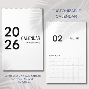 Calendario Minimalista Elegante 2026