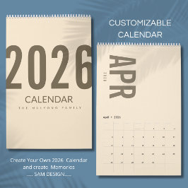 Calendario Minimalista Elegante 2026