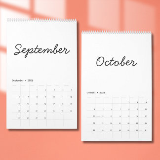 Calendario Minimalista Elegante 2026