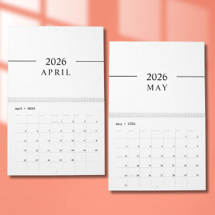 Calendario Minimalista Elegante 2026