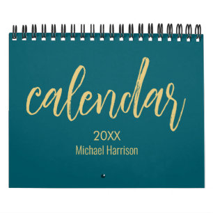 Calendario Minimalista Elegante 2026 – turquesa y 
