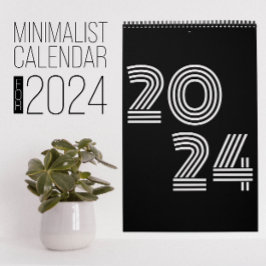 Calendario minimalista en blanco y negro
