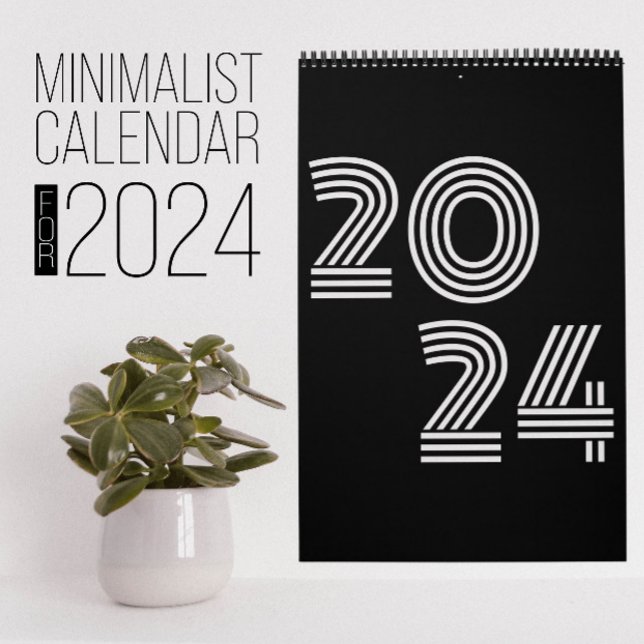 Calendario minimalista en blanco y negro (Subido por el creador)