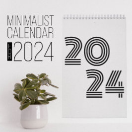 Calendario minimalista en blanco y negro
