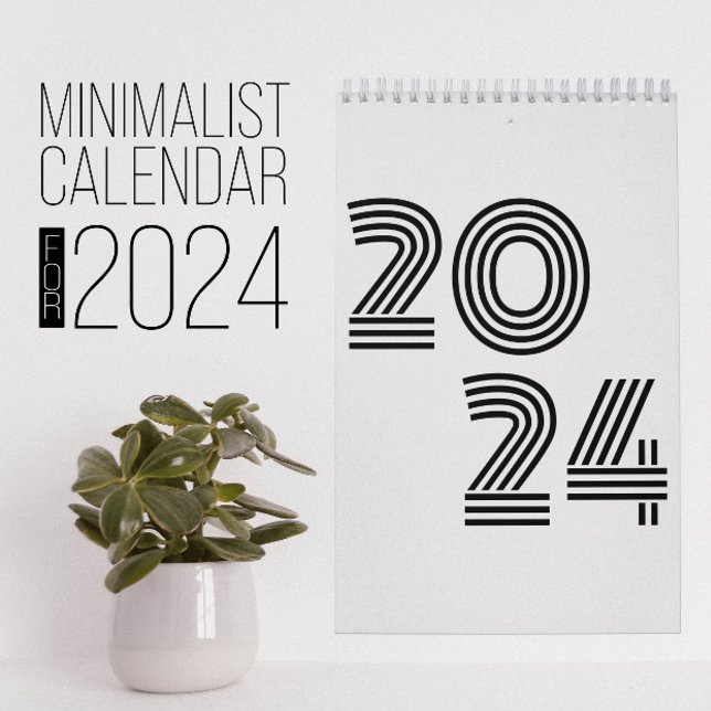 Calendario minimalista en blanco y negro (Subido por el creador)