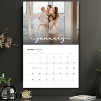 Calendario Minimalista moderno crea sus propias fotos familia