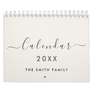 Calendario Minimalista nombre de familia personalizado 2027 S