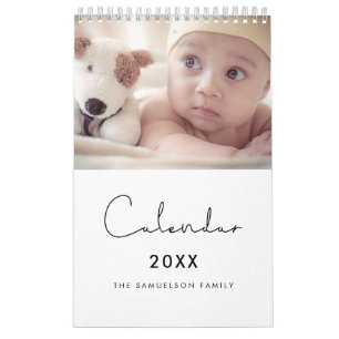 Calendario minimalista simple de fotos familiares