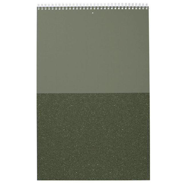 Calendario Minimalista Verde Moss de dos tonos - P (Tapa)