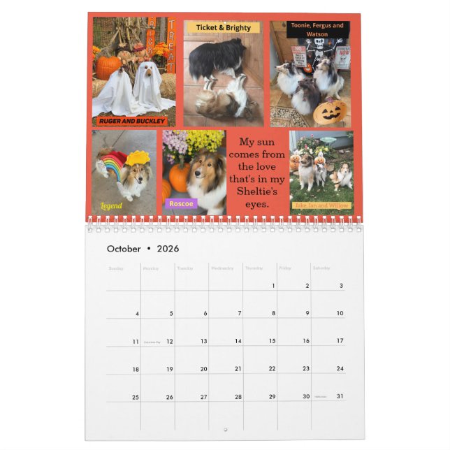 Calendario Minnesota Sheltie Rescue 2022 (Oct 2026)