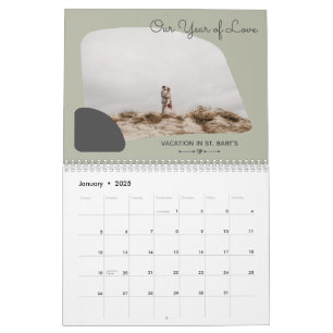Calendario Mist Green Nuestro Año del Amor Primer Aniversario
