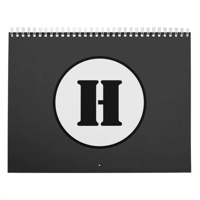 Calendario Moda DE ESTILO MÍNIMO MODERNO MONOGRAM ELEGANTE SI (Tapa)