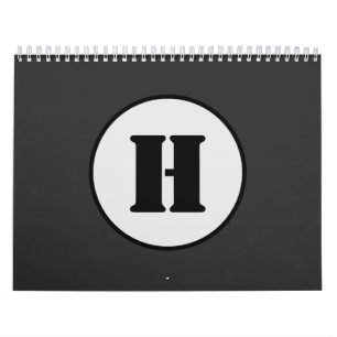 Calendario Moda DE ESTILO MÍNIMO MODERNO MONOGRAM ELEGANTE SI