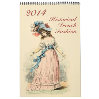Calendario Moda histórica impresa personalizado del francés