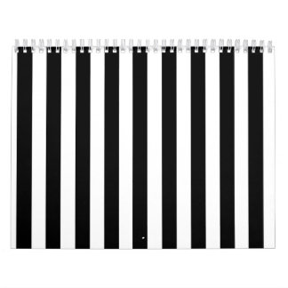 Calendario Modelo blanco y negro de las rayas de la MOD