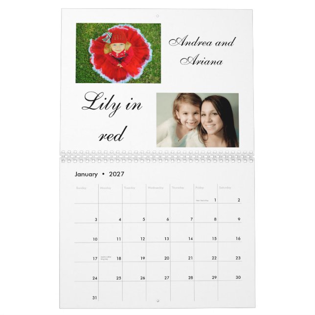 Calendario modelo de la fuente 2011 (Jan 2027)