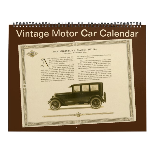 Calendario Modelos de automóviles antiguos de los años 20 (Tapa)
