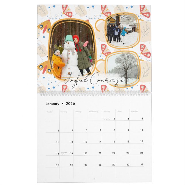 Calendario Modern Abstract Butterflies Photo Calendar 2026 (Jan 2026)