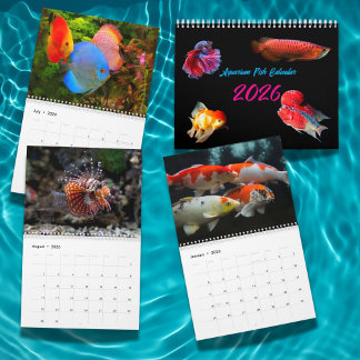 Calendario Modern Aquarium Fish 2026 Photo Personalized 