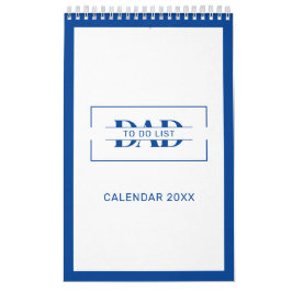 Calendario Modern Blue Monogram Name To Do Lists 11” x 7"