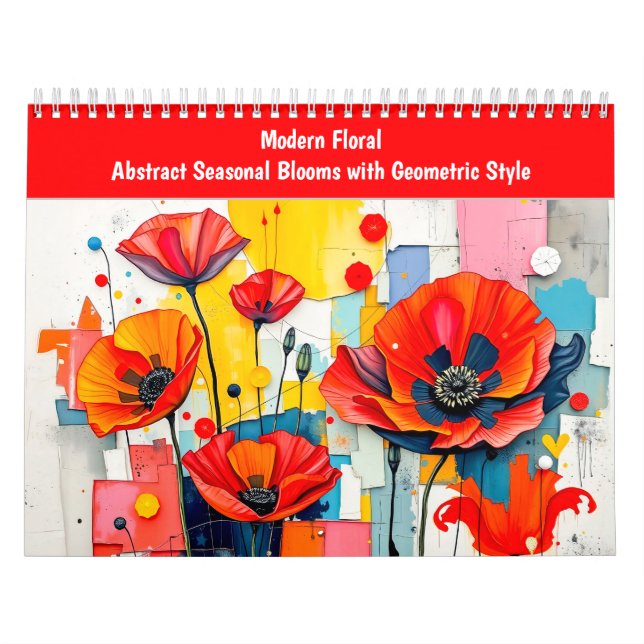 Calendario Modern Floral Abstract Seasonal Blooms with Geomet (Tapa)