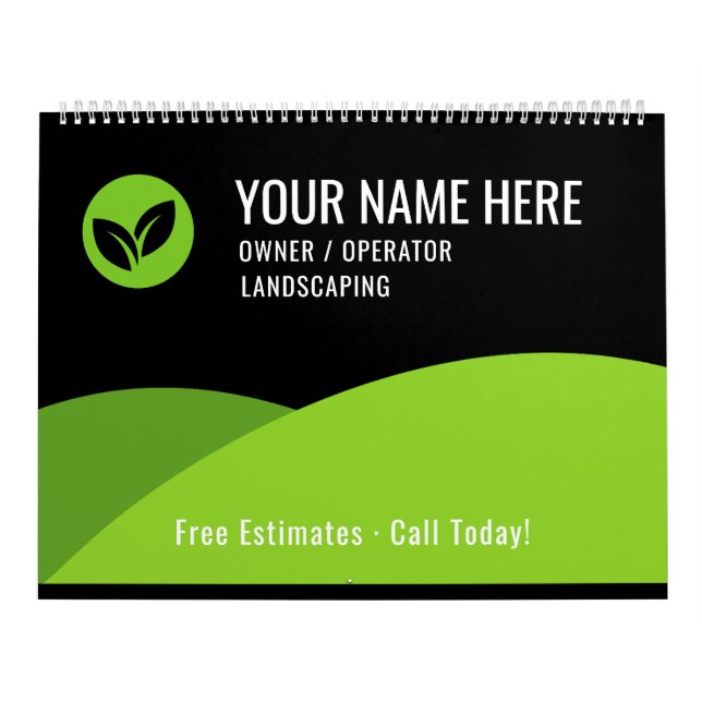 Calendario Modern Lawn Care Landscaping Business (Tapa)
