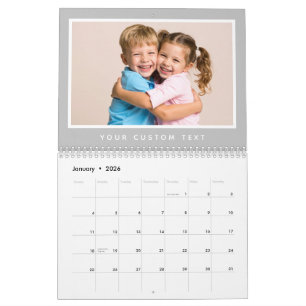 Calendario Modern Minimal 2026 Personalizado de familia Foto