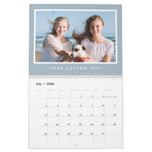 Calendario Modern Minimal 2026 Personalizado de familia Foto 