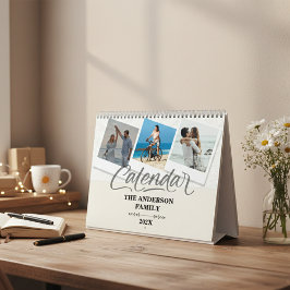 Calendario Modern Minimal Family Photo Collage Calendar 2026