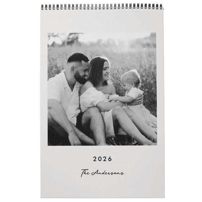 Calendario Modern Minimalist 2026 Photo Calendar (Tapa)