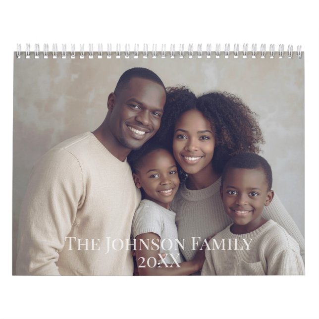 Calendario Modern Minimalist Family Photo Calendar (Tapa)