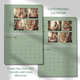 Calendario Modern Minimalist Family Photo Calendar 2026