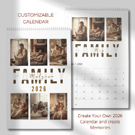 Calendario Modern Minimalist Family Photo Calendar 2026