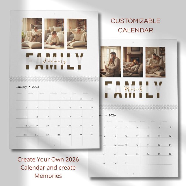 Calendario Modern Minimalist Family Photo Calendar 2026 (Subido por el creador)