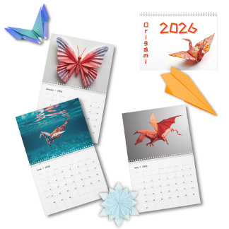 Calendario Modern Origami Art 2026 Custom Photo 