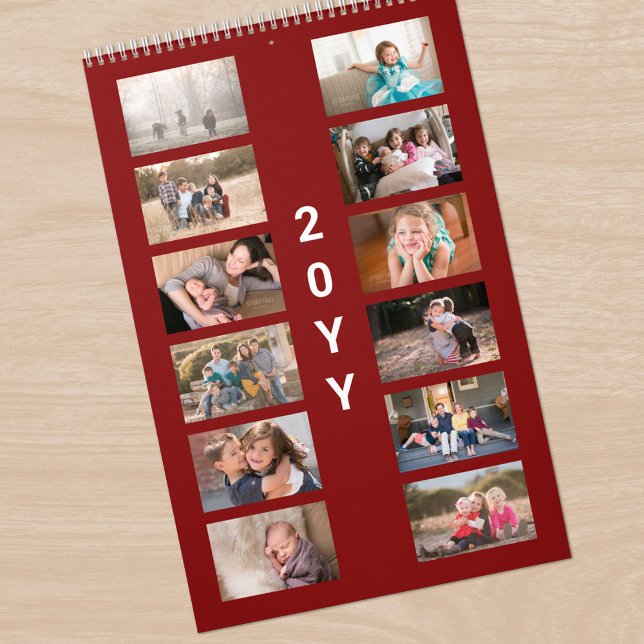 Calendario Modern Photo Dark Red Cover (Modern Photo Dark Red Cover Calendar, front cover)