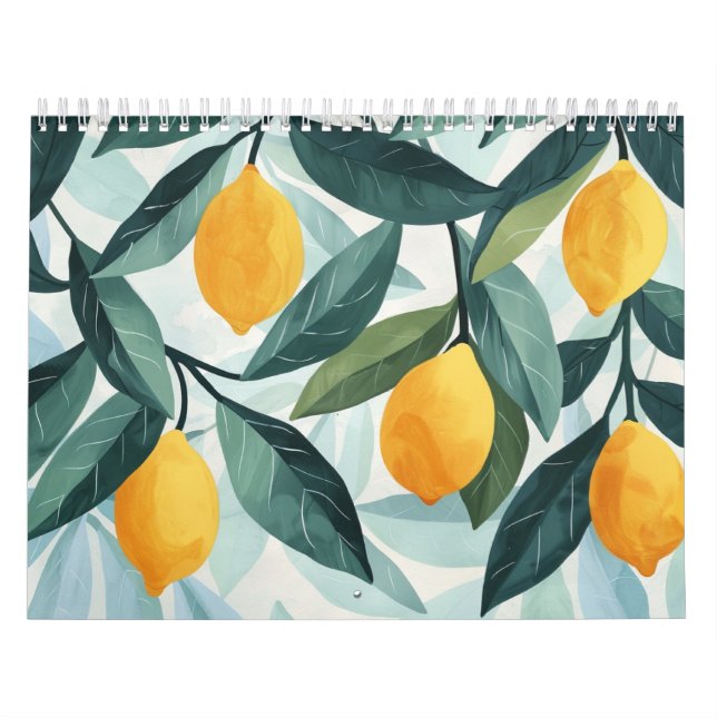 Calendario Modern Scandinavian Floral Fruit | Folk Art Wall (Tapa)