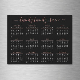 Calendario Modern Script Black Rose Gold 2027