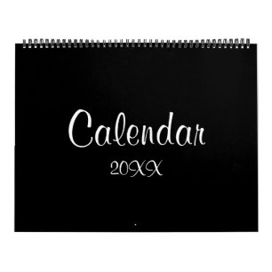 Calendario Modern Simple Wall Planner Negro Minimalista 2026