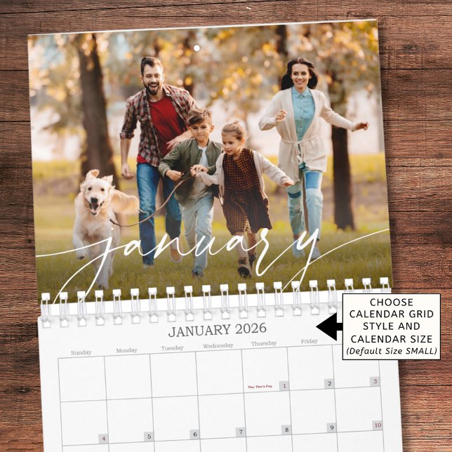 Calendario Modern Single Photo Script Custom (Subido por el creador)