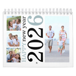 Calendario Moderna 17 fotos negrita tipografía 2026