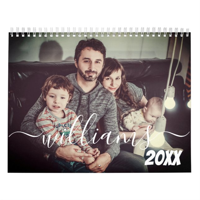 Calendario Moderna familia de Personalizados de guiones senci (Tapa)