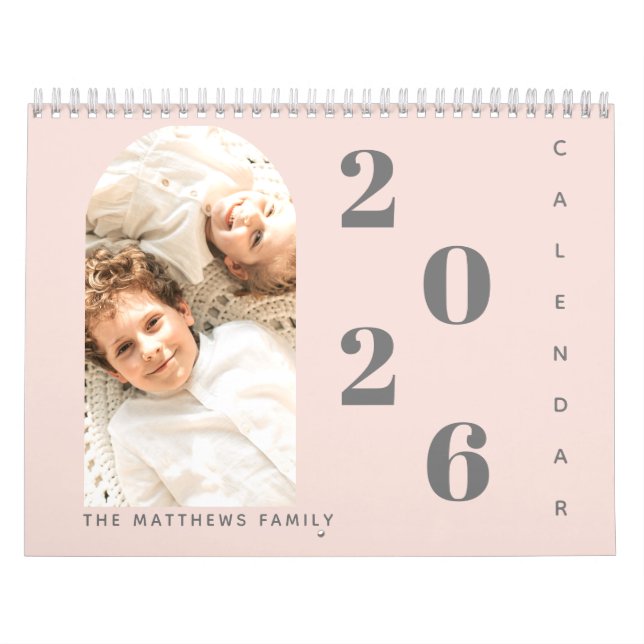 Calendario Moderna familia de Personalizados simples Photo 20 (Tapa)