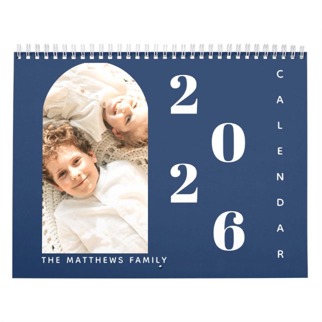 Calendario Moderna familia de Personalizados simples Photo 20 (Tapa)