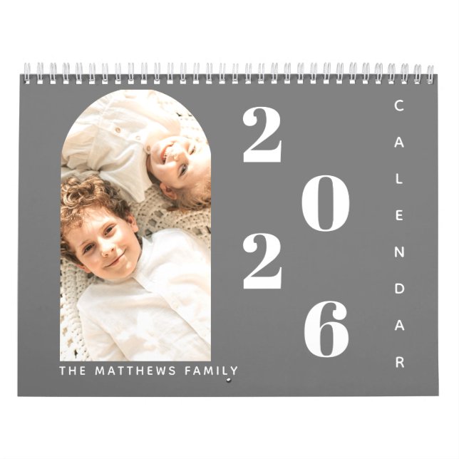 Calendario Moderna familia de Personalizados simples Photo 20 (Tapa)