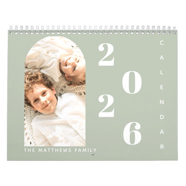 Calendario Moderna familia de Personalizados simples Photo 20 (Tapa)