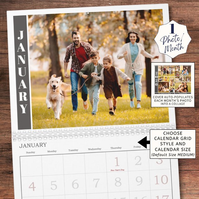 Calendario Moderna foto individual al mes y collage al cubier (Subido por el creador)
