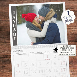 Calendario Moderna foto por mes y collage en portada