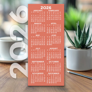 Calendario - Moderna Tarjeta Mínima Tall Terra Cot